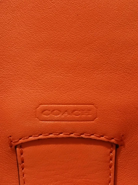 Coach Campbell Eva Flap Satchel Red Orange Leather Crossbody Shoulder Bag Gold - Picture 4 of 16